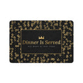 Sir Woof and Lady Purr Dinner Is Served Pet Food Mat, Luxury Black and Gold Leopard Feeding Mat for Dogs and Cats