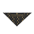 Sir Woof and Lady Purr Merry Woofmas Dog Bandana, Luxury Black and Gold Christmas Pet Bandana, Holiday Dog Scarf