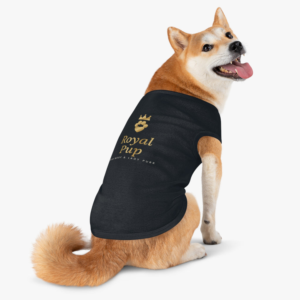 Sir Woof and Lady Purr Royal Pup Dog Shirt, Luxury Black and Gold Dog Tank Top, Designer Dog Clothes