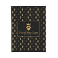 Sir Woof and Lady Purr Royal Nap Zone Blanket, Luxury Black and Gold Velveteen Plush Throw, Dog and Cat Blanket