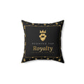 Sir Woof and Lady Purr Reserved for Royalty Pillow, Luxury Black and Gold Monogram Throw Pillow, Pet Lover Home Decor