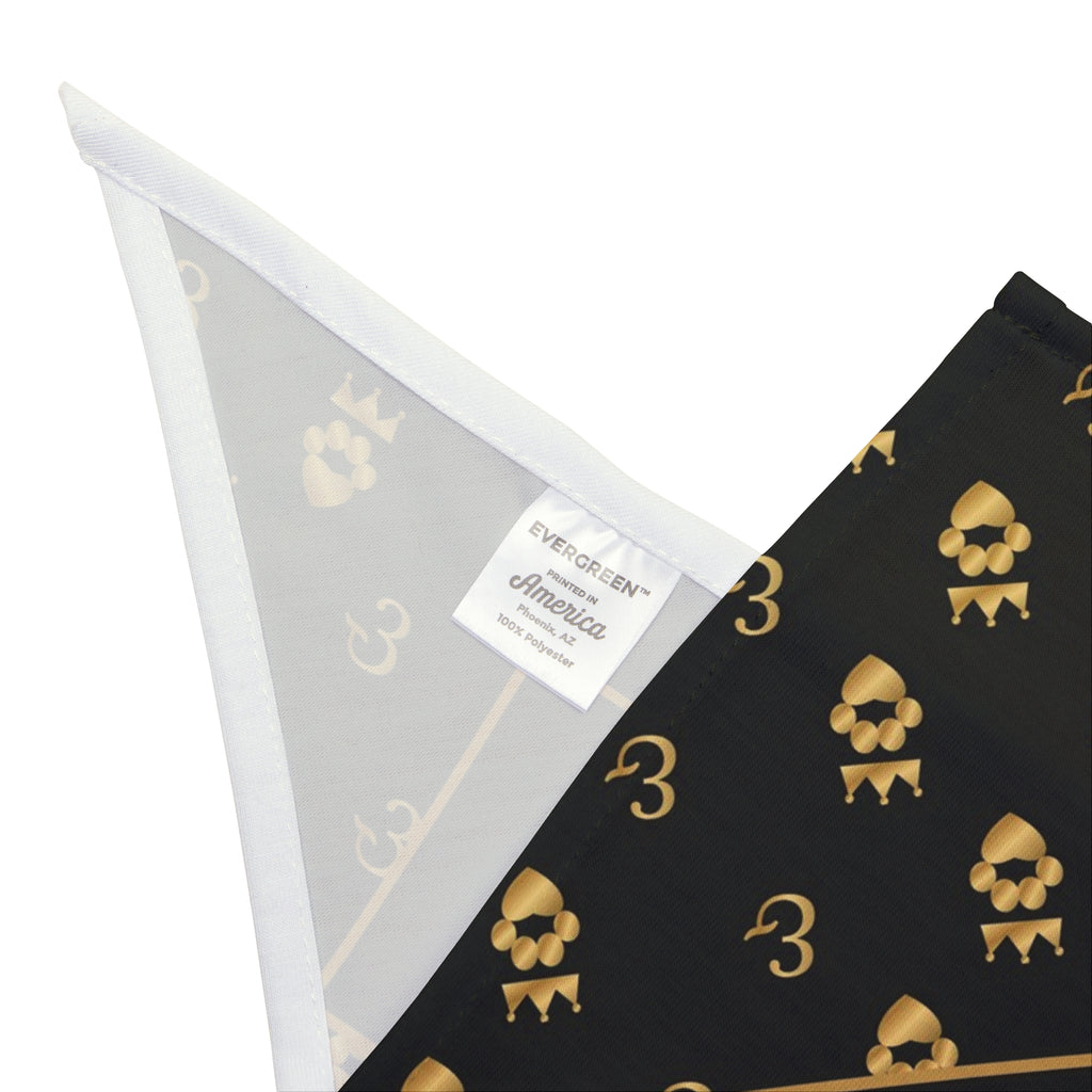 Personalized Dog Bandana with Name, Sir Woof and Lady Purr Luxury Black and Gold Custom Pet Bandana, Dog Gift
