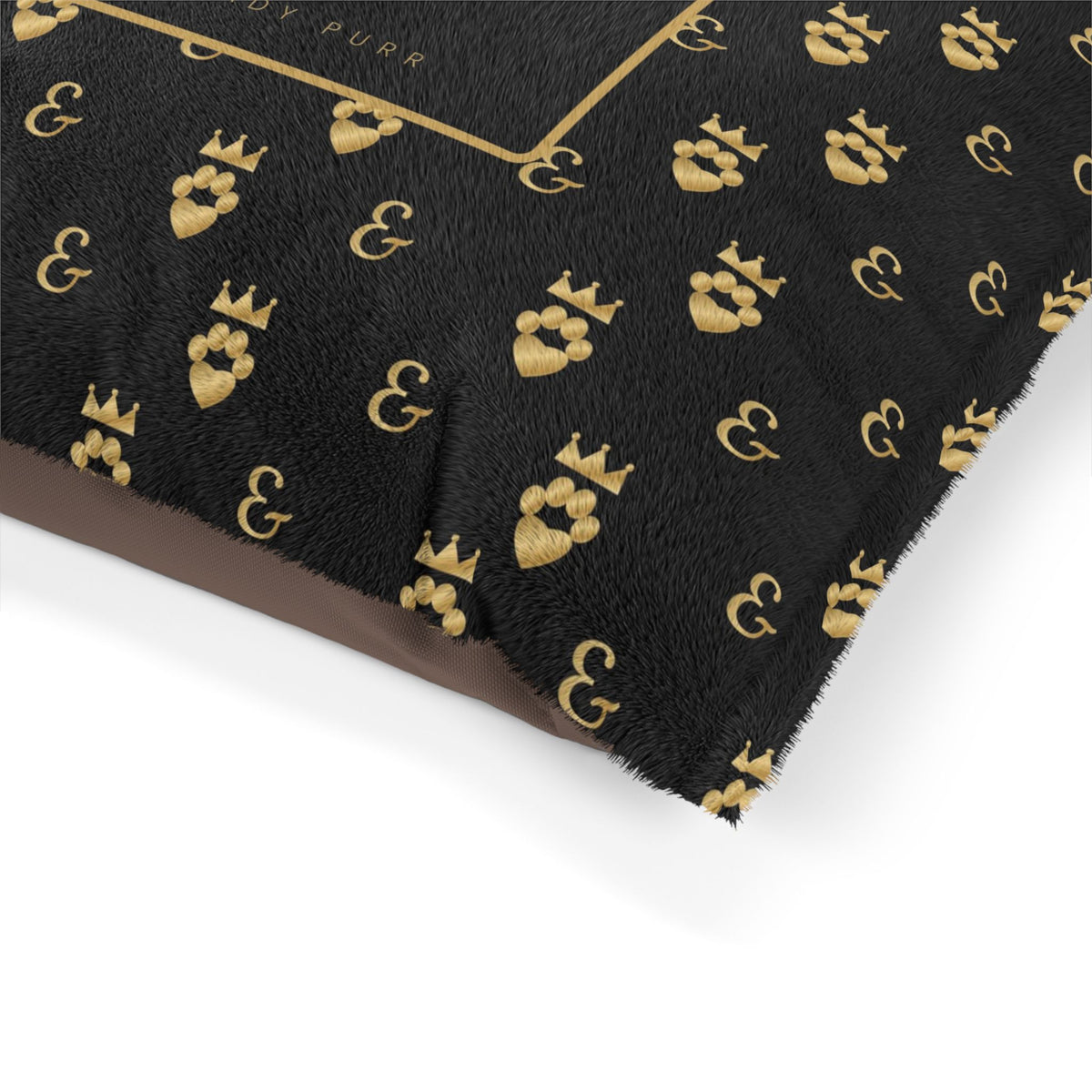 Personalized Dog Bed with Name, Sir Woof and Lady Purr Luxury Black and Gold Pet Bed, Washable Custom Dog Bed, Cat Bed
