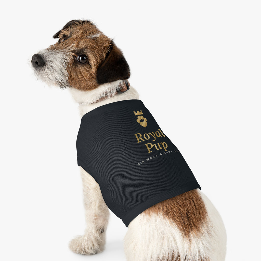 Sir Woof and Lady Purr Royal Pup Dog Shirt, Luxury Black and Gold Dog Tank Top, Designer Dog Clothes