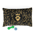 Sir Woof and Lady Purr Gold Leopard Dog Bed, Luxury Black and Gold Pet Bed with Crown Crest, Dog and Cat Bed