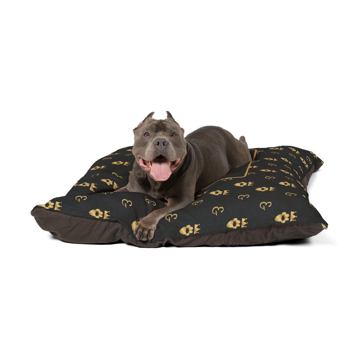 Personalized Dog Bed with Name, Sir Woof and Lady Purr Luxury Black and Gold Pet Bed, Washable Custom Dog Bed, Cat Bed
