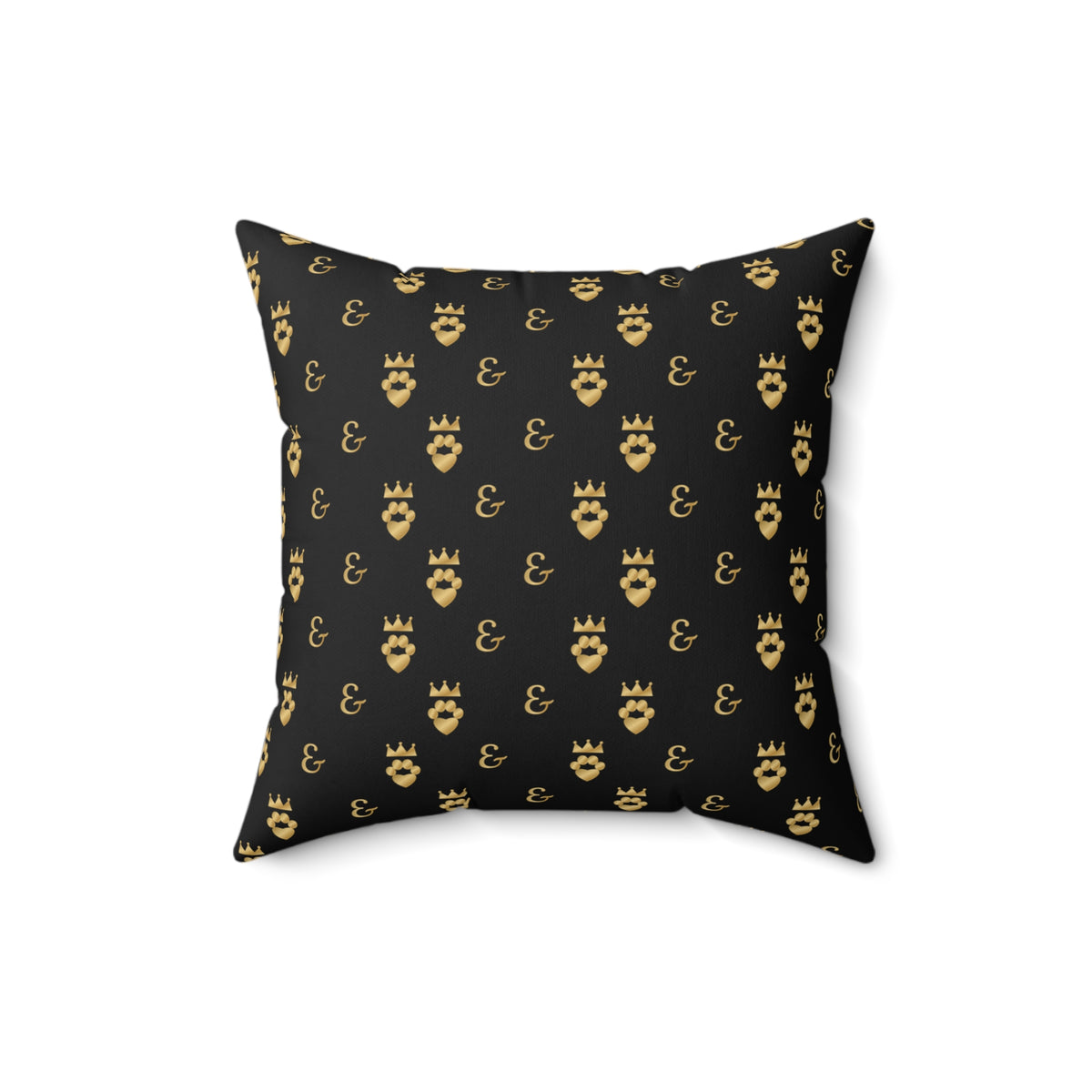 Sir Woof and Lady Purr Reserved for Royalty Pillow, Luxury Black and Gold Monogram Throw Pillow, Pet Lover Home Decor