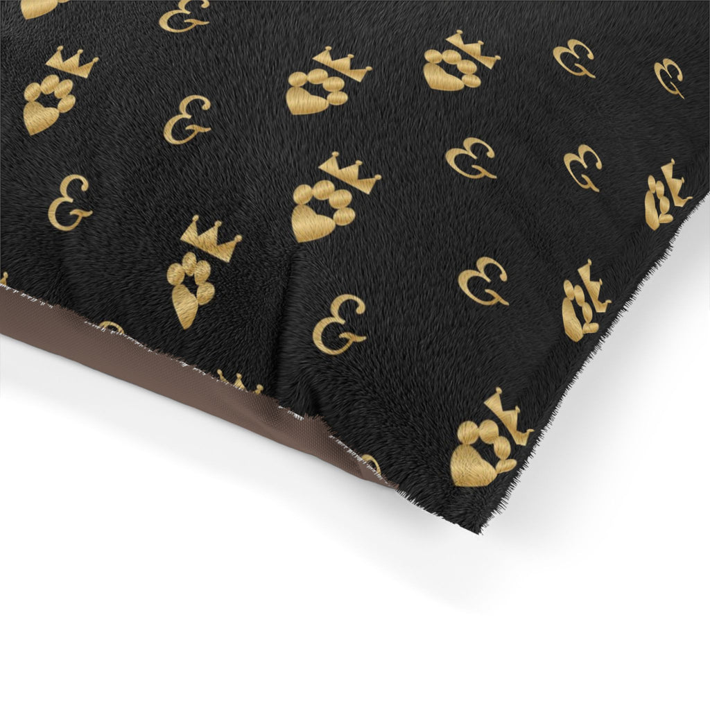 Personalized Dog Bed with Name, Sir Woof and Lady Purr Luxury Black and Gold Pet Bed, Washable Custom Dog Bed, Cat Bed