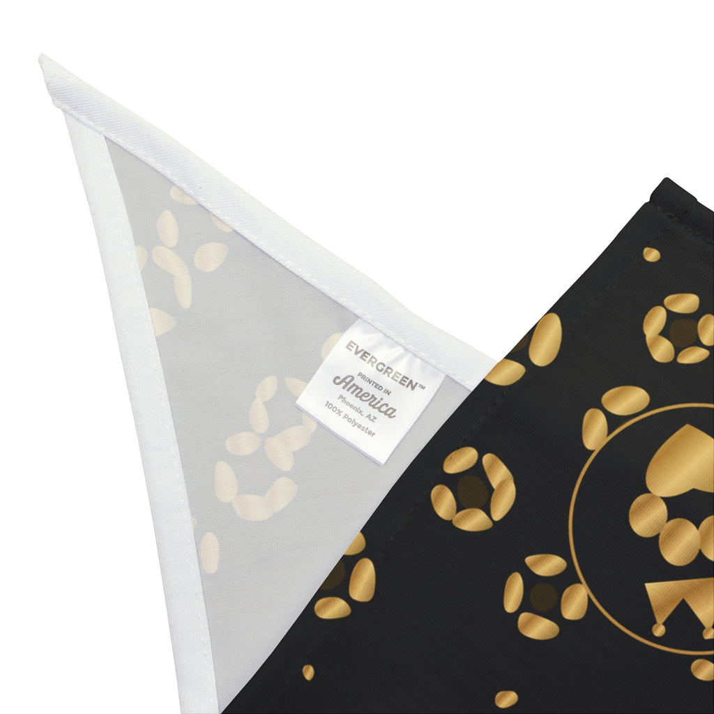 Sir Woof & Lady Purr Gold Leopard Luxury Pet Bandana - Black & Gold Designer Dog & Cat Scarf