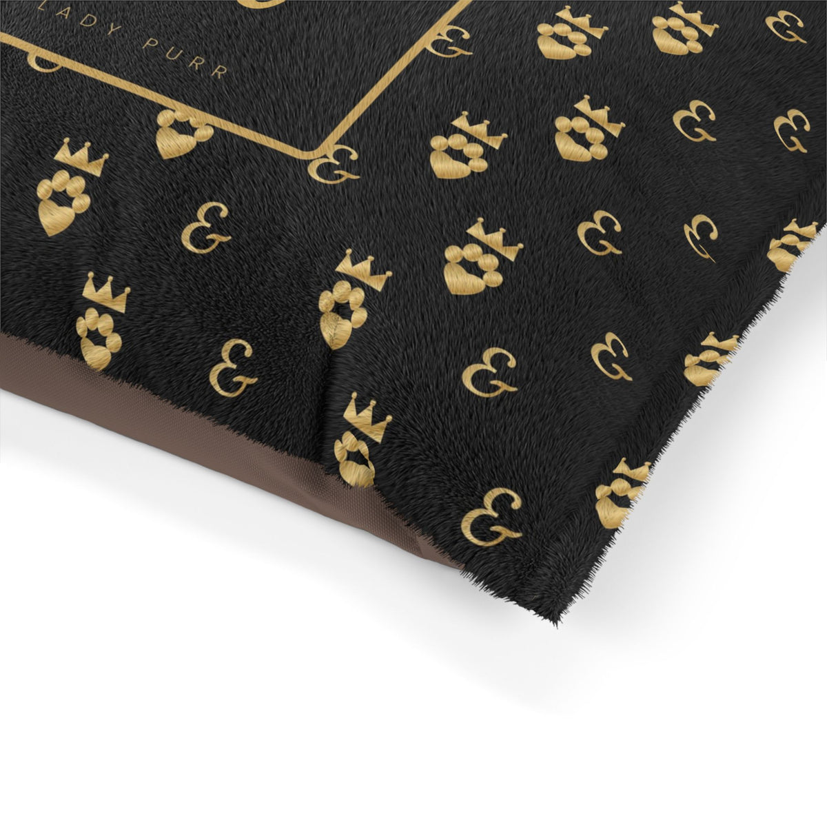Personalized Dog Bed with Name, Sir Woof and Lady Purr Luxury Black and Gold Pet Bed, Washable Custom Dog Bed, Cat Bed