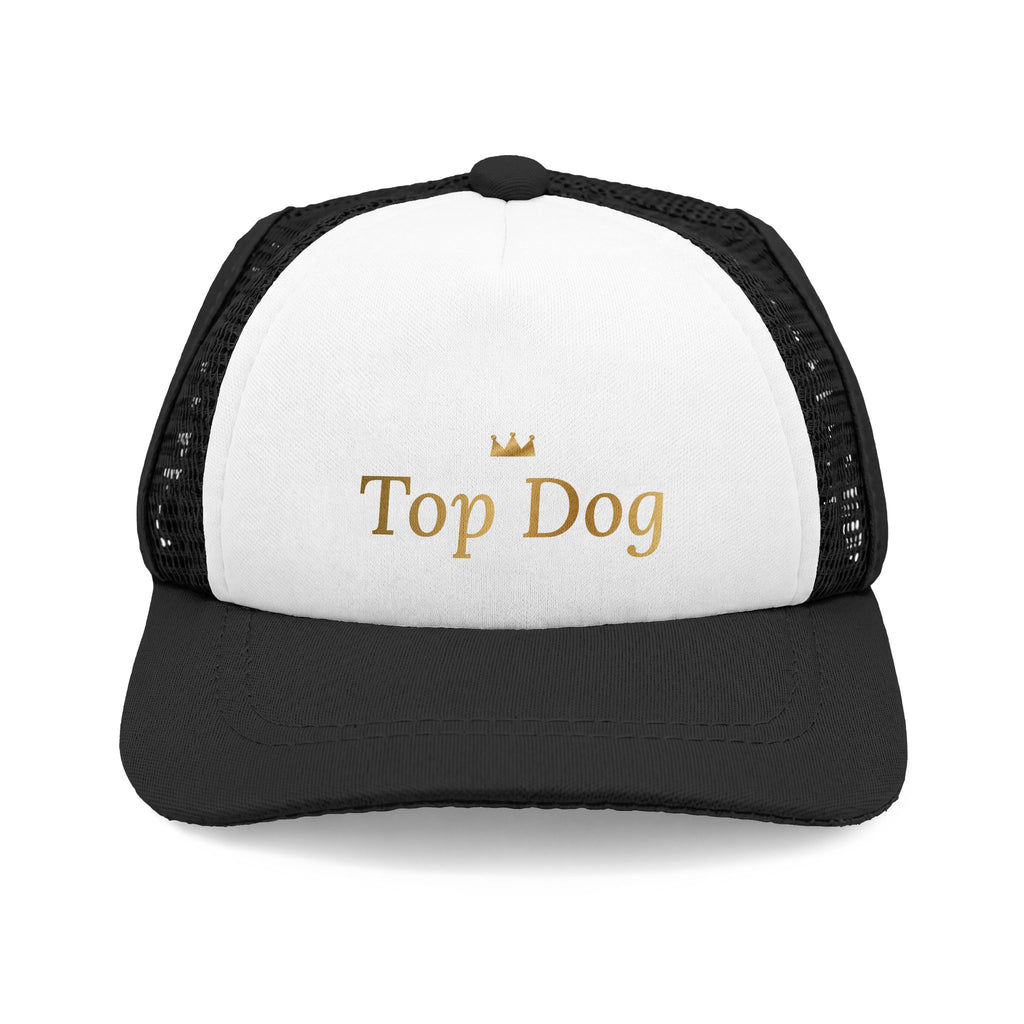 Sir Woof & Lady Purr "Top Dog" Trucker Hat for Dogs - Luxury Gold Crown Pet Cap