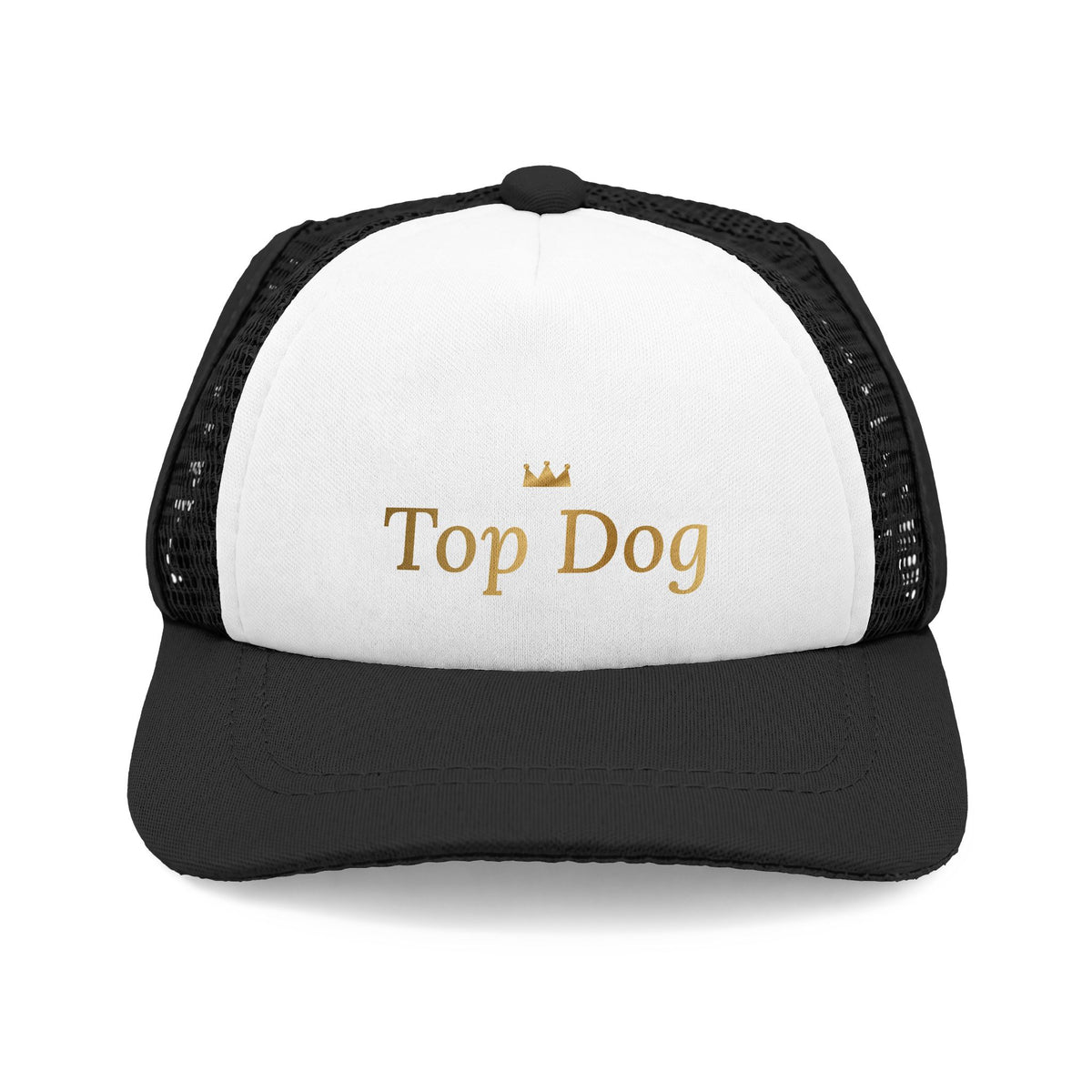 Sir Woof & Lady Purr "Top Dog" Trucker Hat for Dogs - Luxury Gold Crown Pet Cap