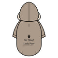 Sir Woof & Lady Purr Luxury Dog Parka Jacket - Khaki Winter Hooded Dog Coat with Signature Crown Logo