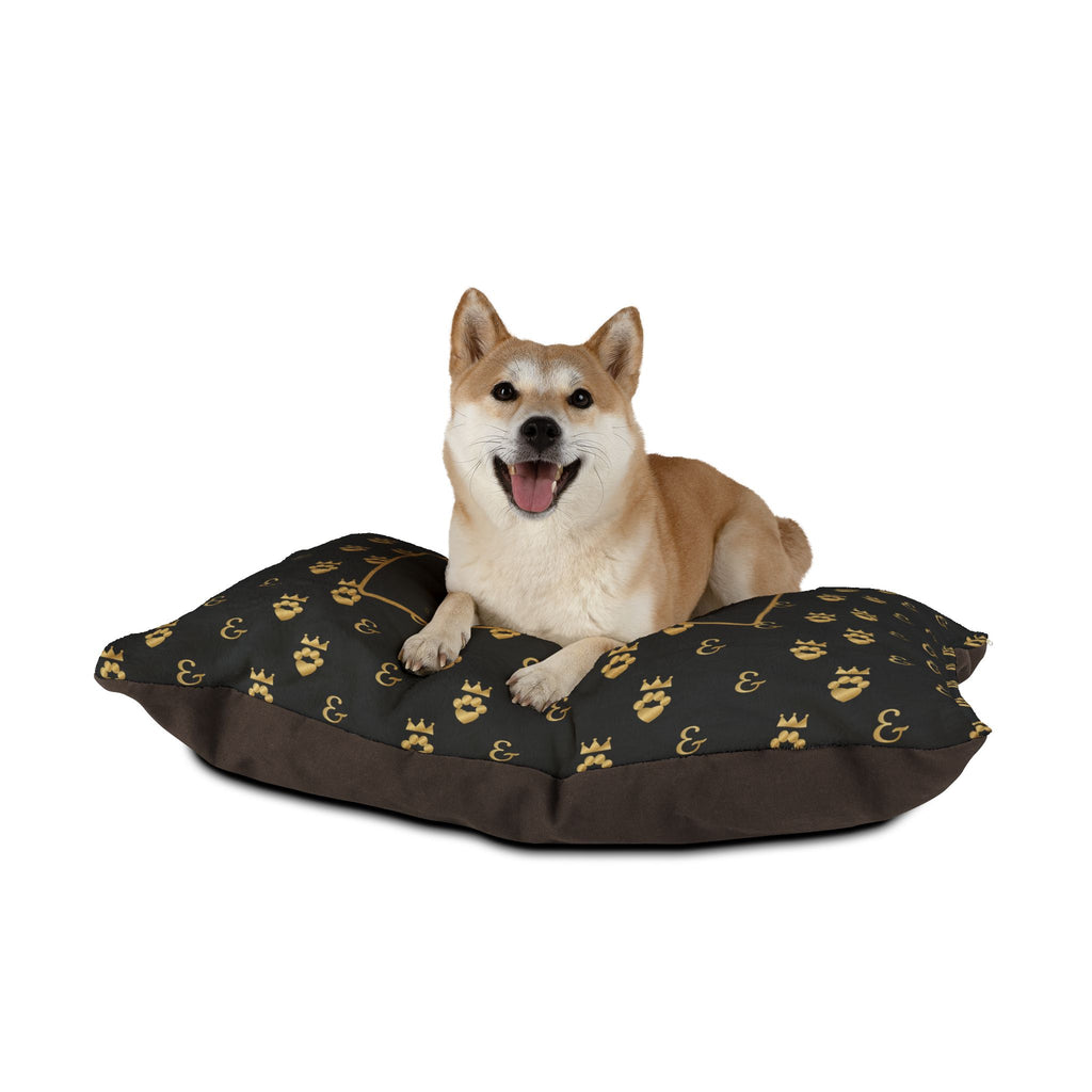 Personalized Dog Bed with Name, Sir Woof and Lady Purr Luxury Black and Gold Pet Bed, Washable Custom Dog Bed, Cat Bed