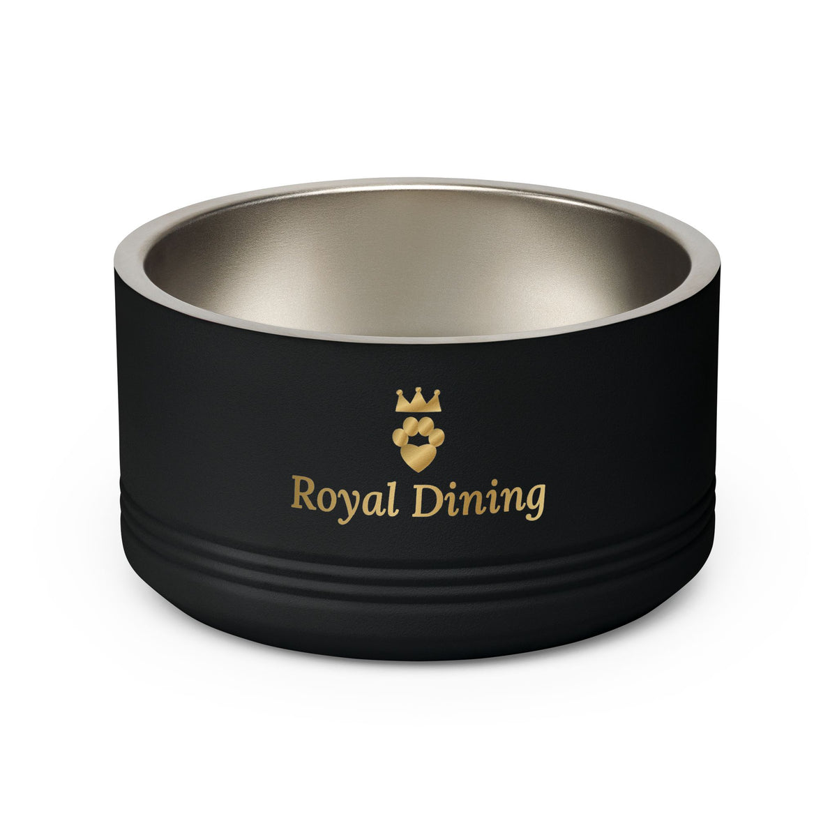 Personalized Dog Bowl with Name, Sir Woof and Lady Purr Luxury Black and Gold Stainless Steel Pet Bowl, Non Slip Custom Cat Bowl