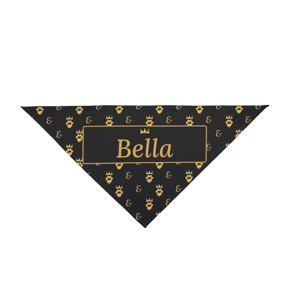 Personalized Dog Bandana with Name, Sir Woof and Lady Purr Luxury Black and Gold Custom Pet Bandana, Dog Gift