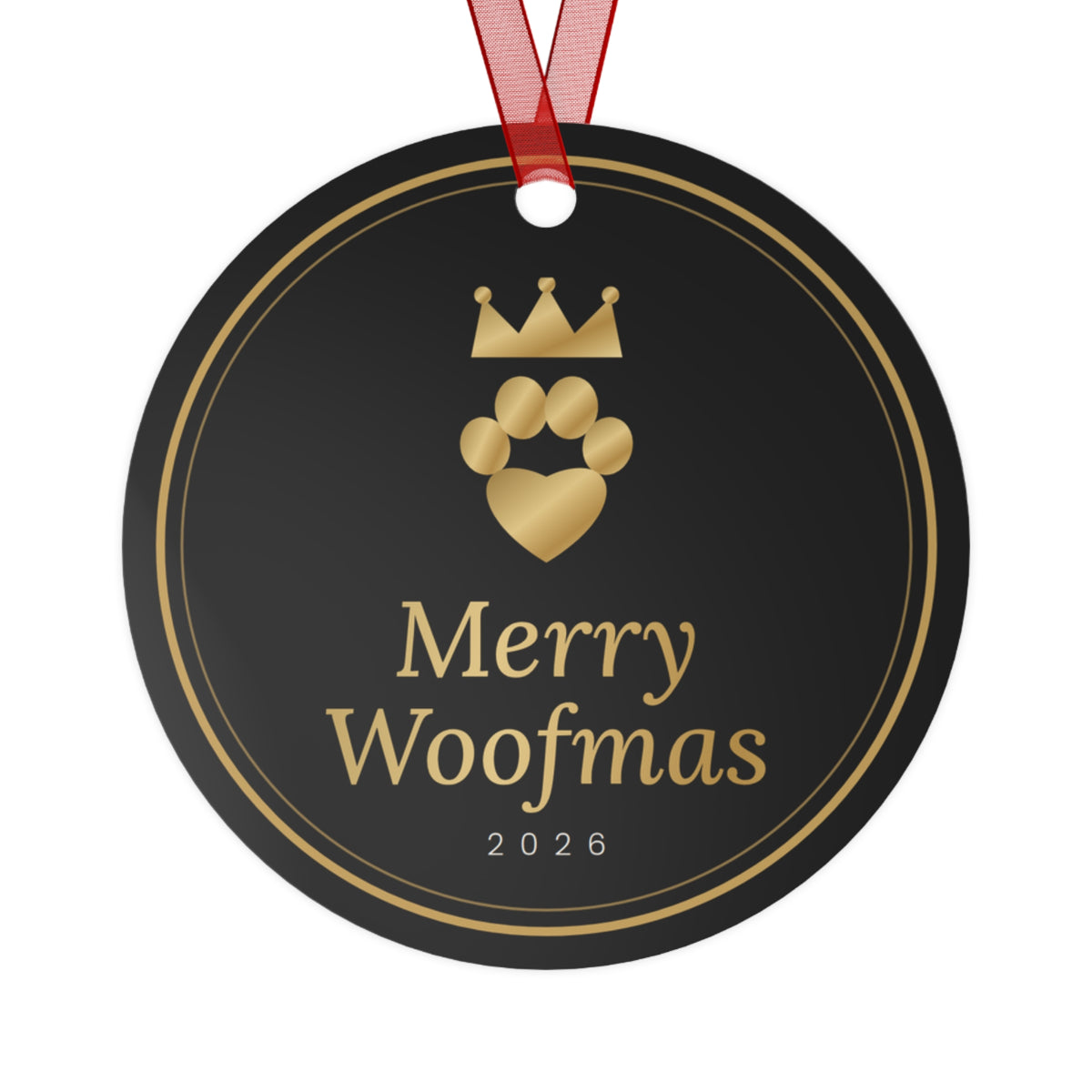 Sir Woof and Lady Purr Merry Woofmas Ornament 2026, Luxury Black and Gold Dog Christmas Ornament, Pet Lover Gift