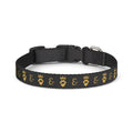 Sir Woof and Lady Purr Royal Monogram Dog Collar, Luxury Black and Gold Designer Pet Collar, Adjustable Dog Collar