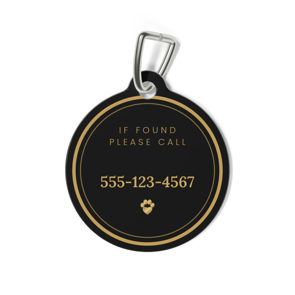 Personalized Dog ID Tag with Name and Phone Number, Sir Woof and Lady Purr Luxury Black and Gold Pet Tag, Custom Cat Tag