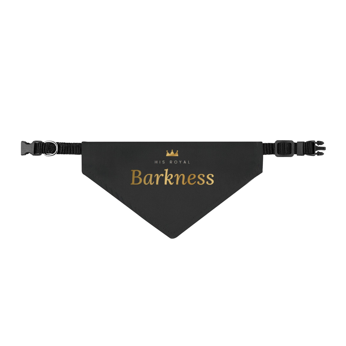 Sir Woof & Lady Purr "His Royal Barkness" Clip-on Dog Bandana - Black & Gold Luxury Collar Scarf